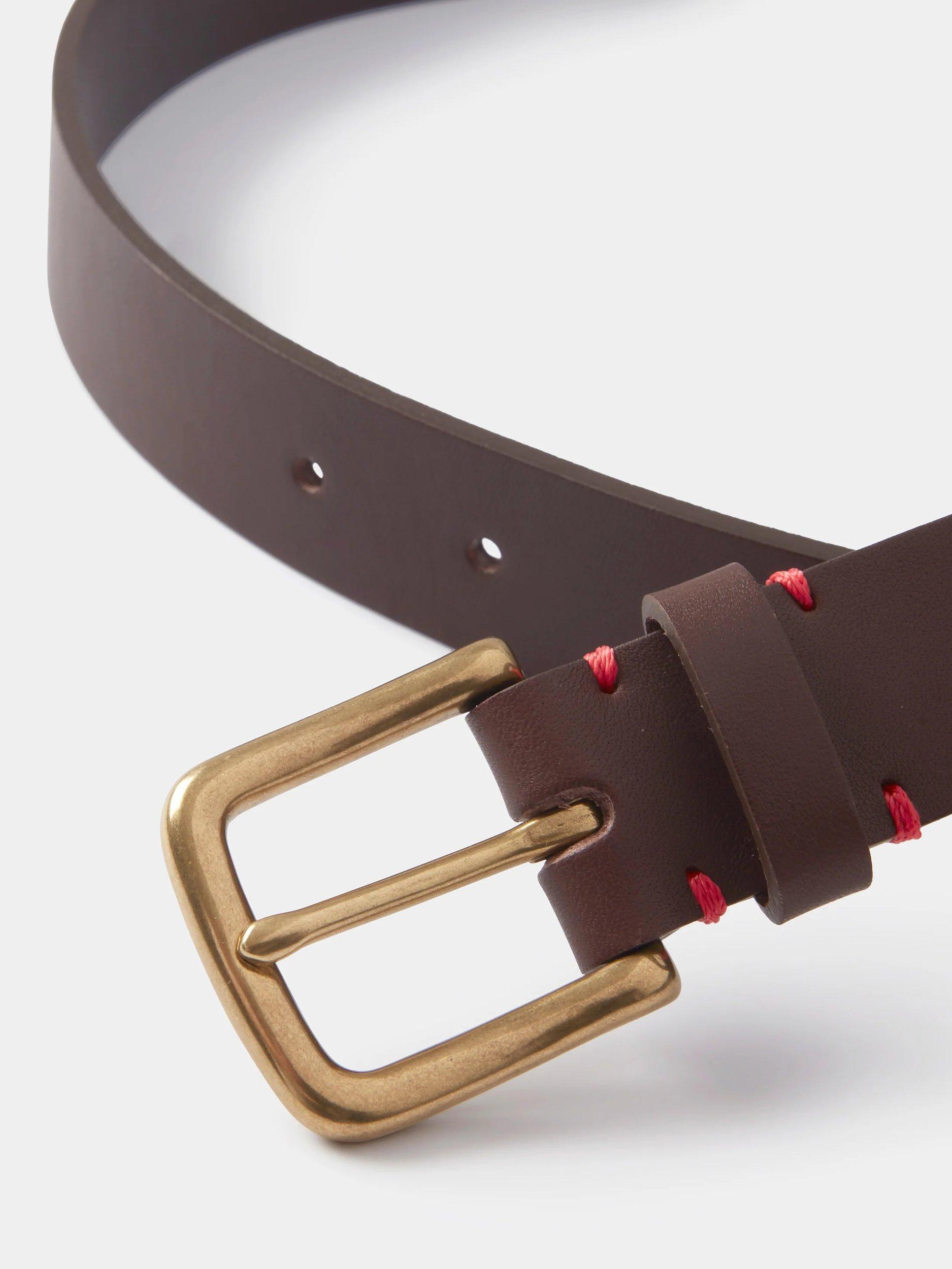 Product image 2 of 2, which shows Aubin Thorn Leather Belt, Brown, S
