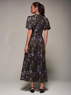 Jolie Moi Puffy Sleeve Mesh Dress - view 2, Purple