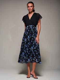 Jolie Moi Two Tone Chiffon Dress, Blue