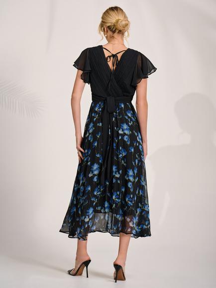 Jolie Moi Two Tone Chiffon Dress - view 2, Blue