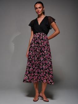 Jolie Moi Two Tone Chiffon Dress, Pink