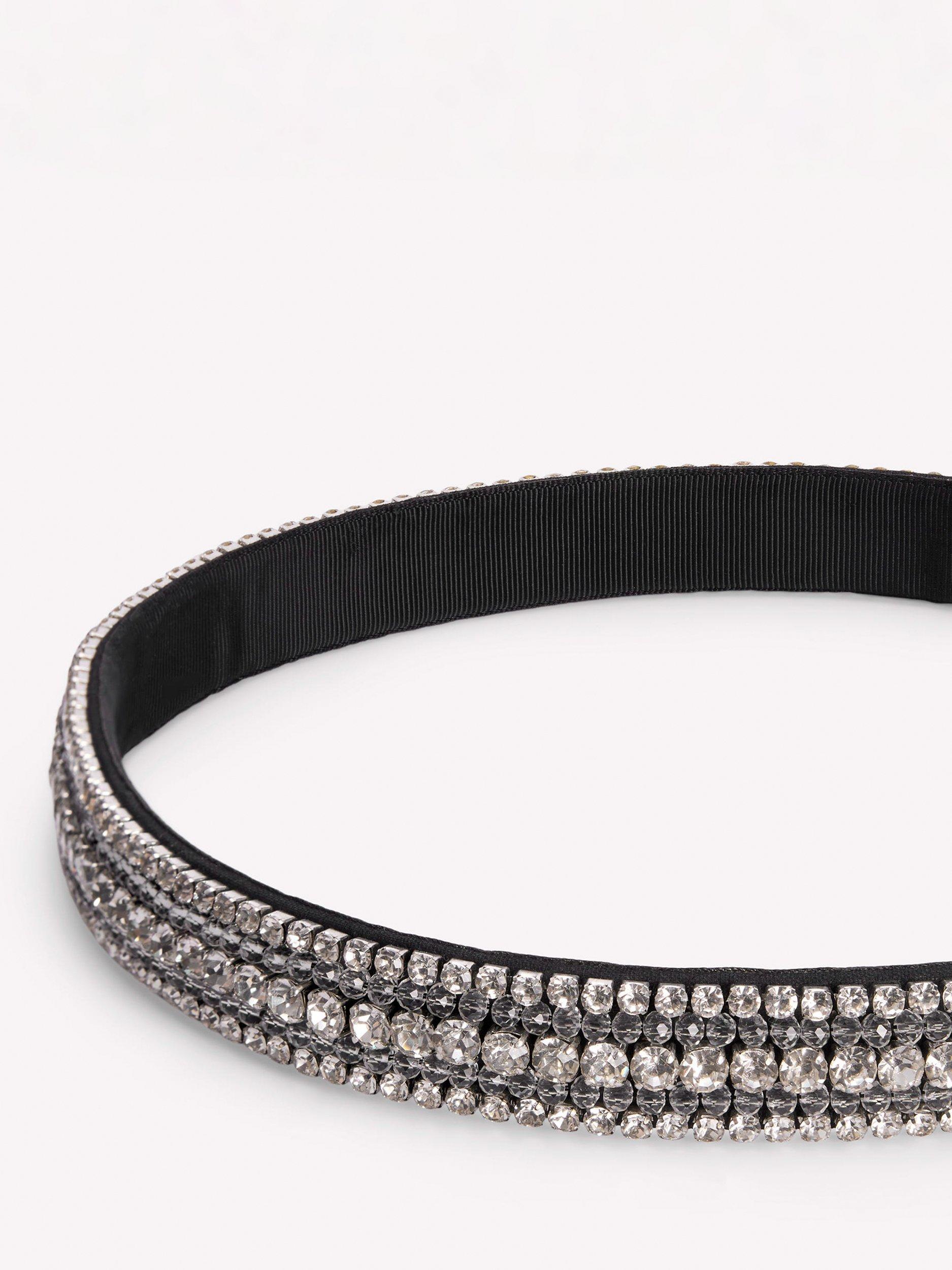 Product image 2 of 3, which shows Boden Embellished Skinny Belt, Black/Multi, XS