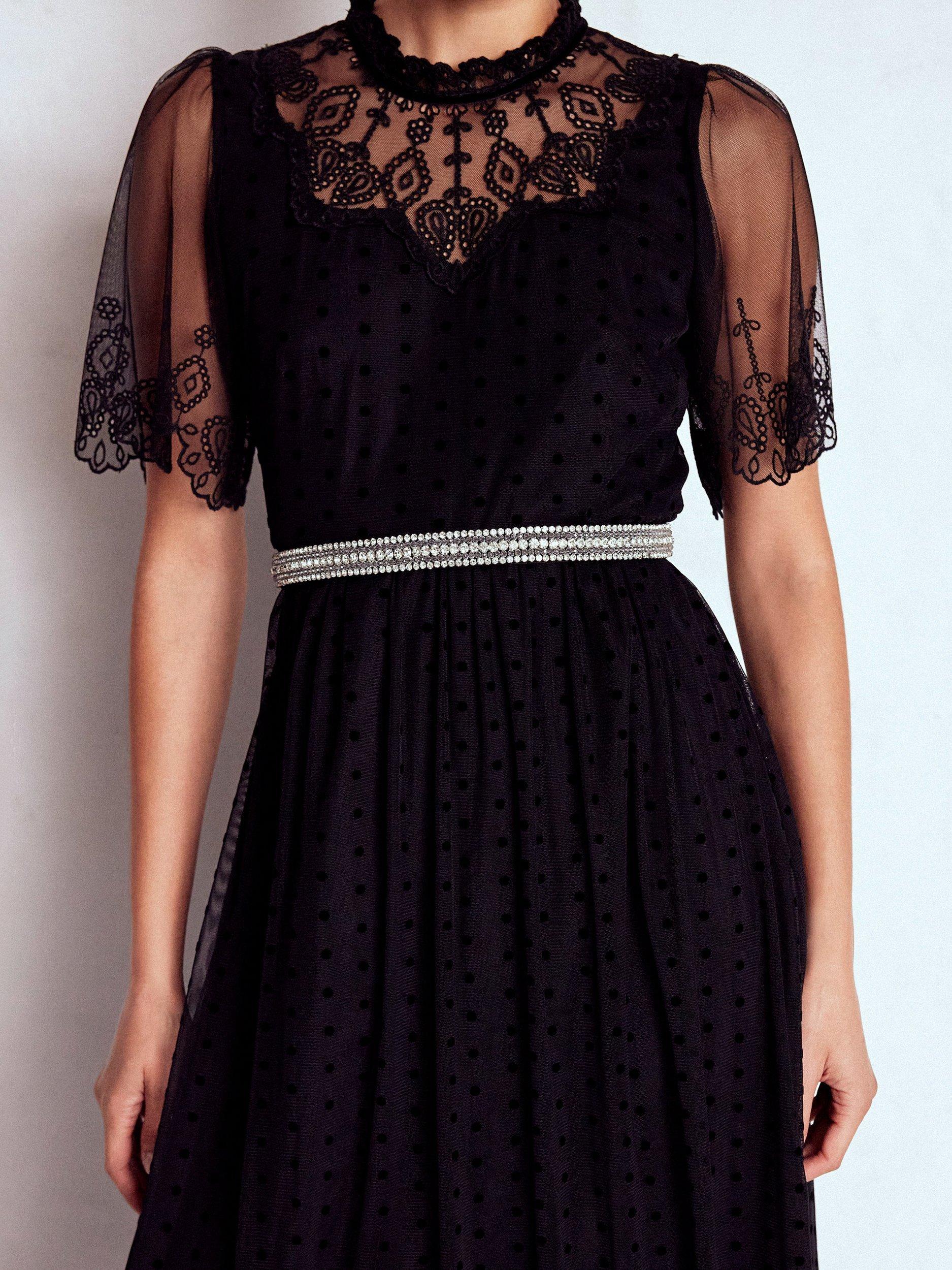 Product image 3 of 3, which shows Boden Embellished Skinny Belt, Black/Multi, XS