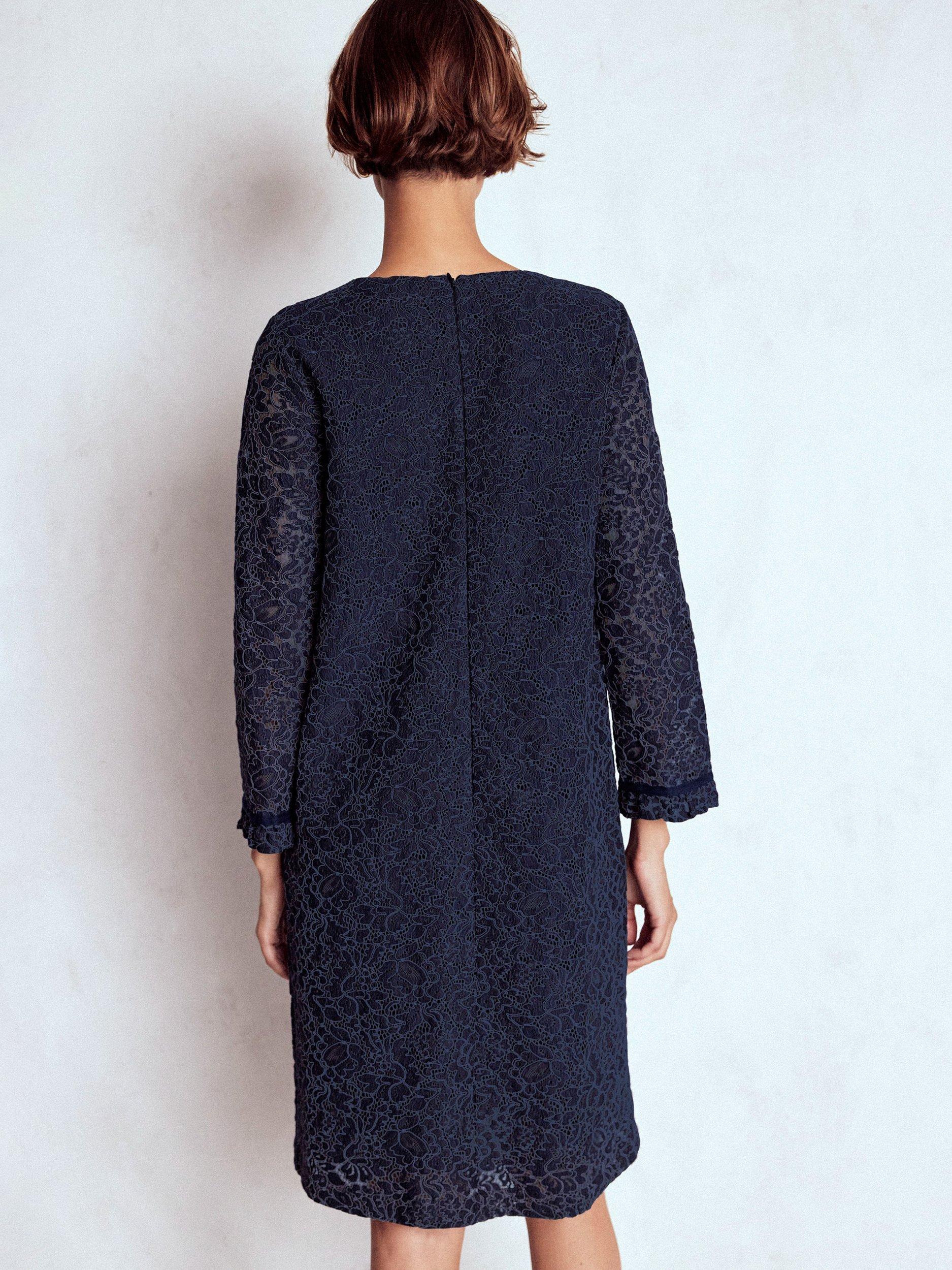 Product image 3 of 5, which shows Boden Floral Lace Mini Dress, Navy, 8