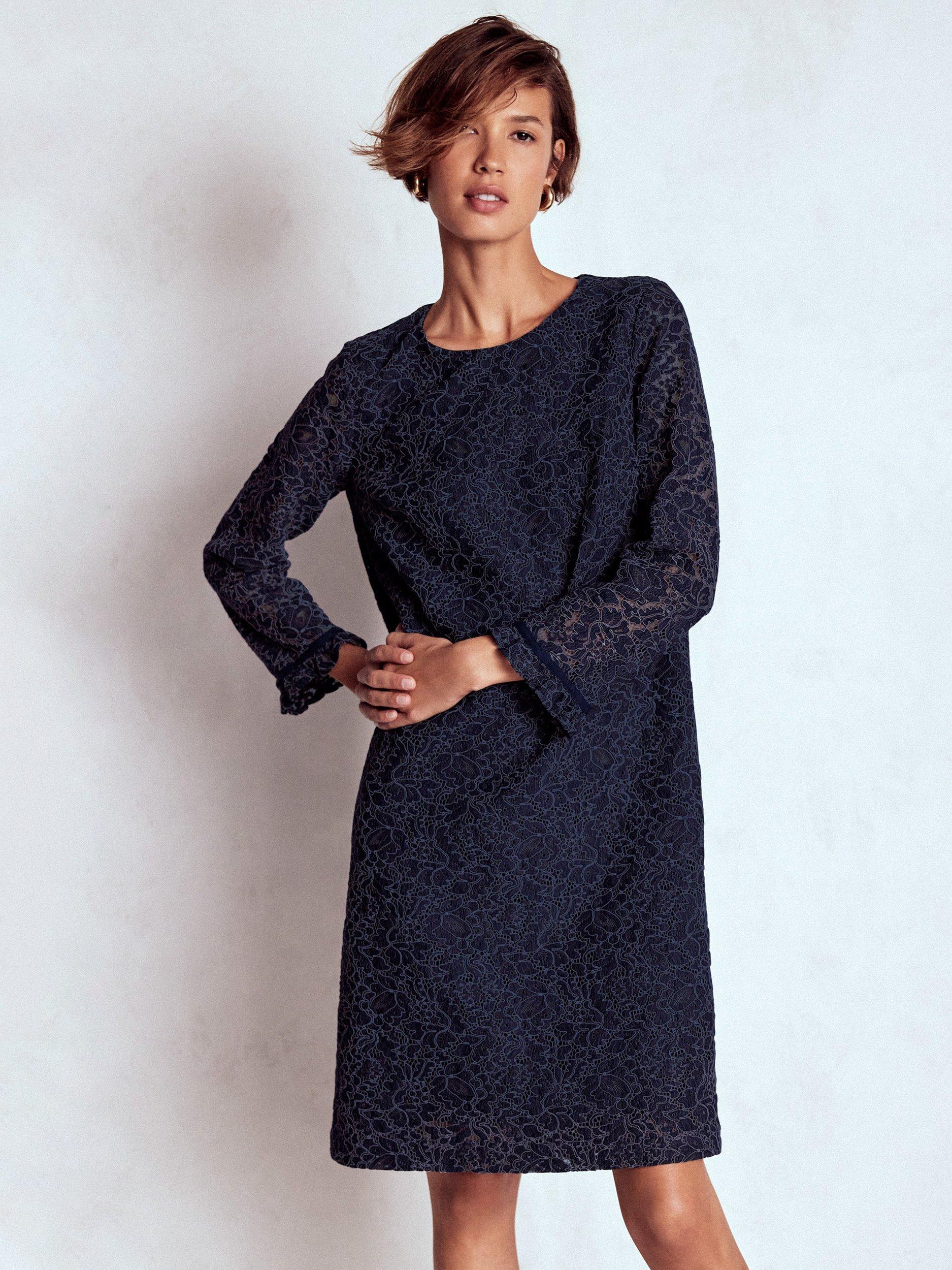 Product image 4 of 5, which shows Boden Floral Lace Mini Dress, Navy, 8