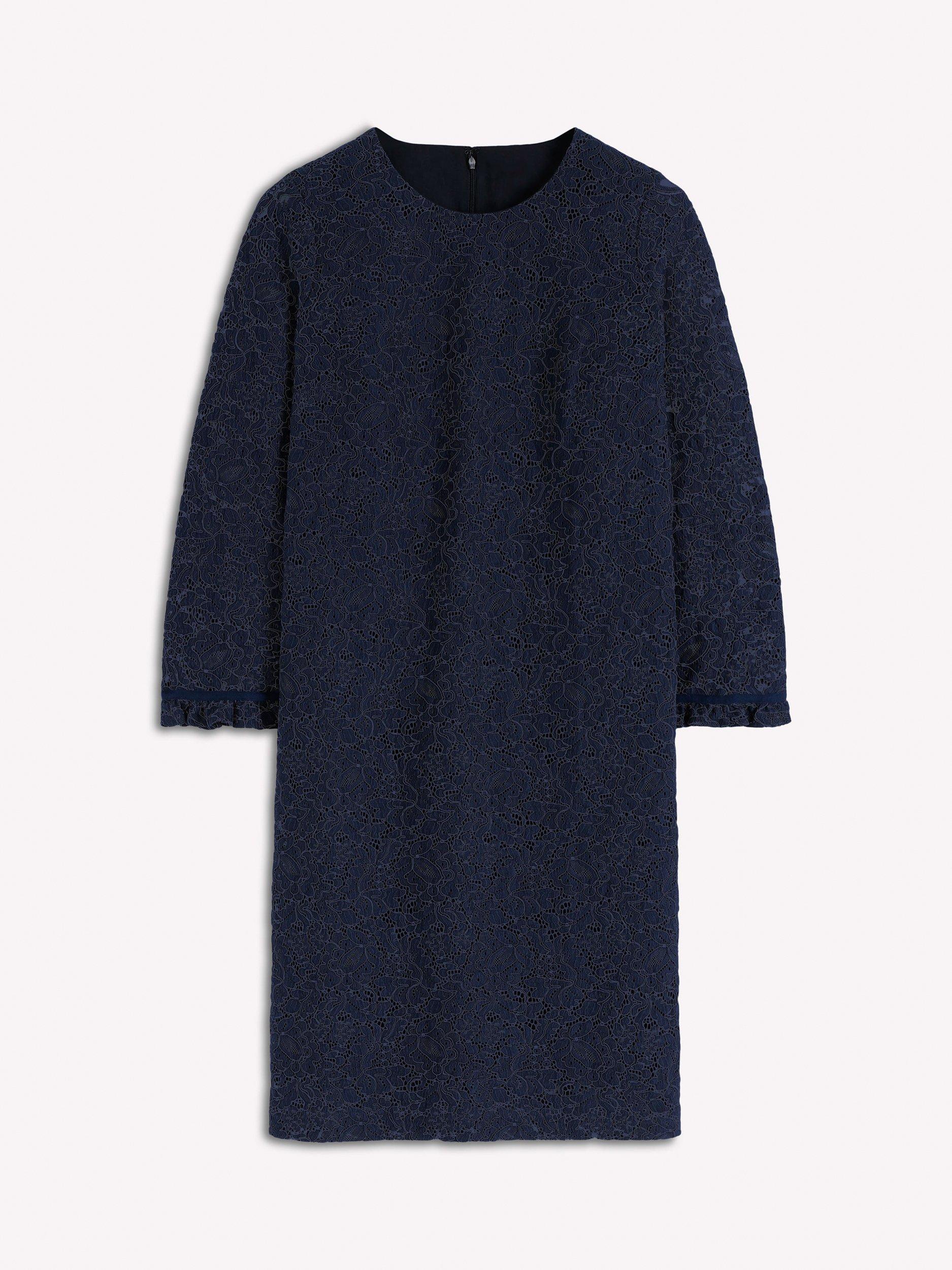 Product image 5 of 5, which shows Boden Floral Lace Mini Dress, Navy, 8