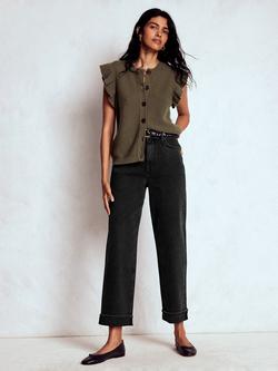 Boden Mid Rise Straight Jeans, Washed Black, Washed Black