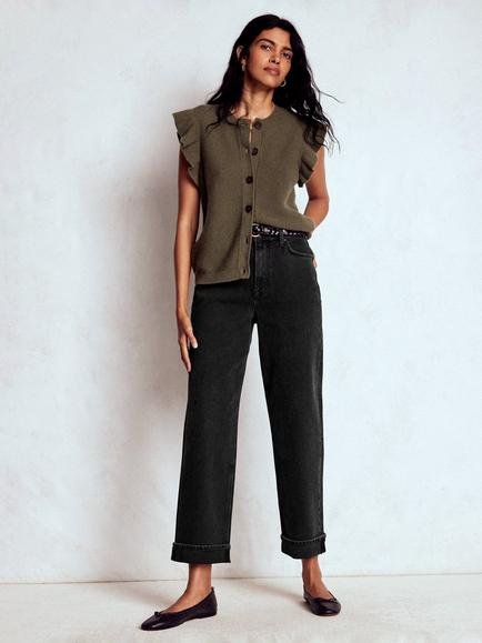 Boden Mid Rise Straight Jeans, Washed Black, Washed Black