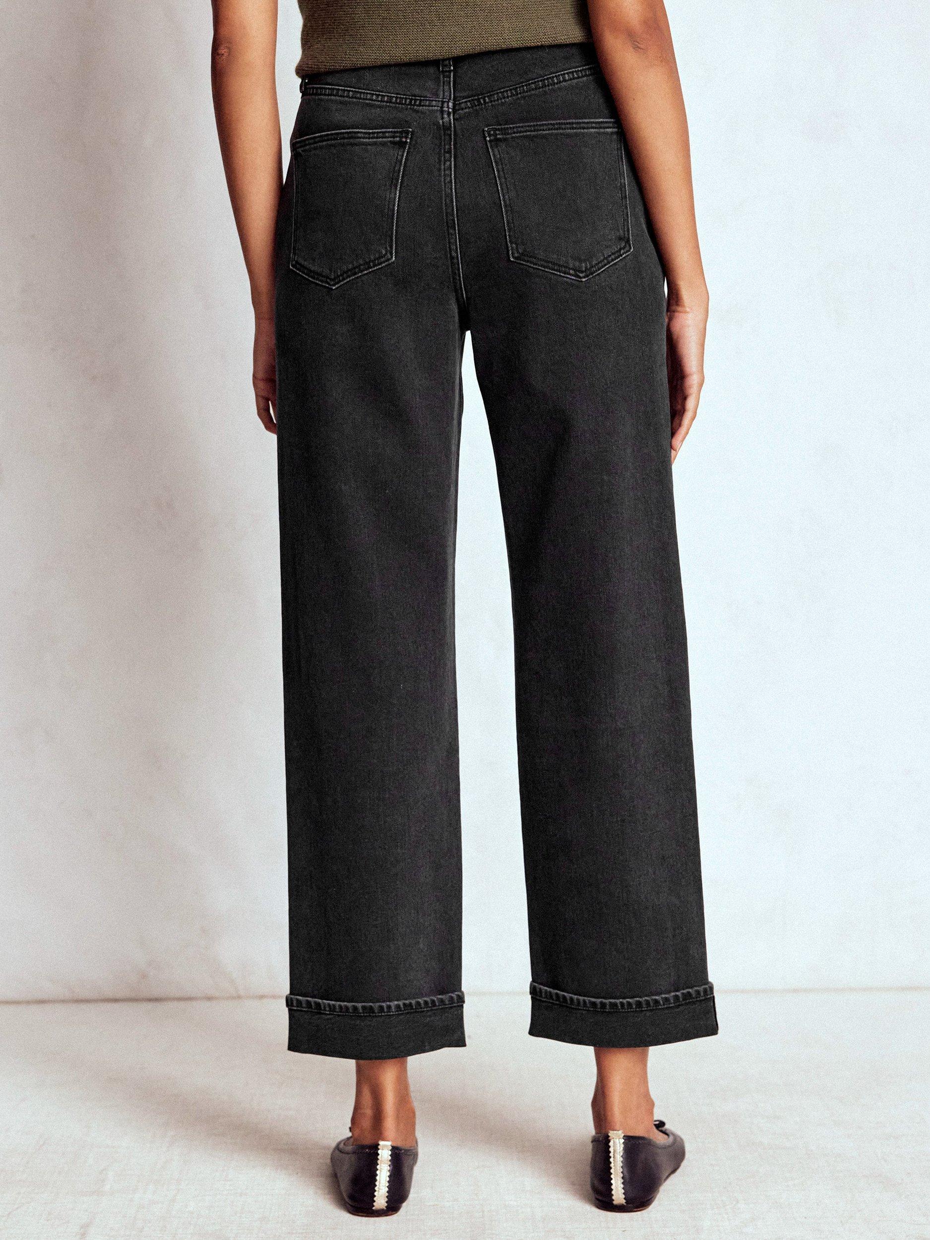Product image 3 of 6, which shows Boden Mid Rise Straight Jeans, Washed Black, 27R