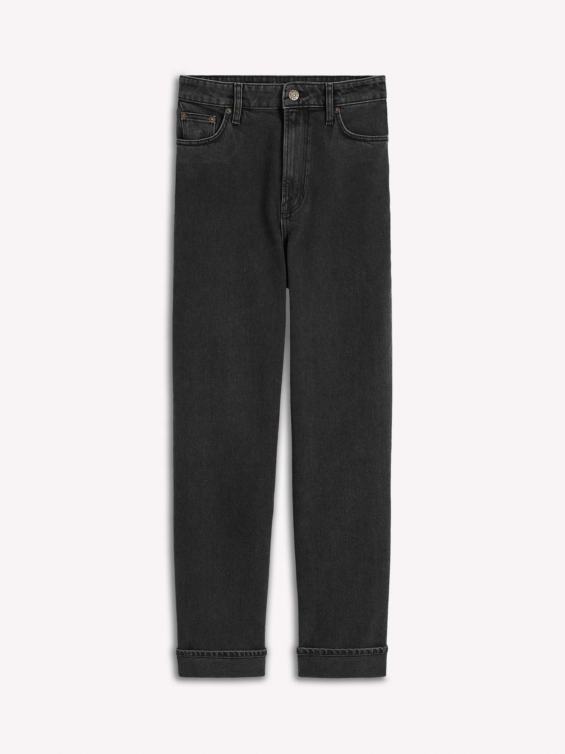 Product image 6 of 6, which shows Boden Mid Rise Straight Jeans, Washed Black, 27R