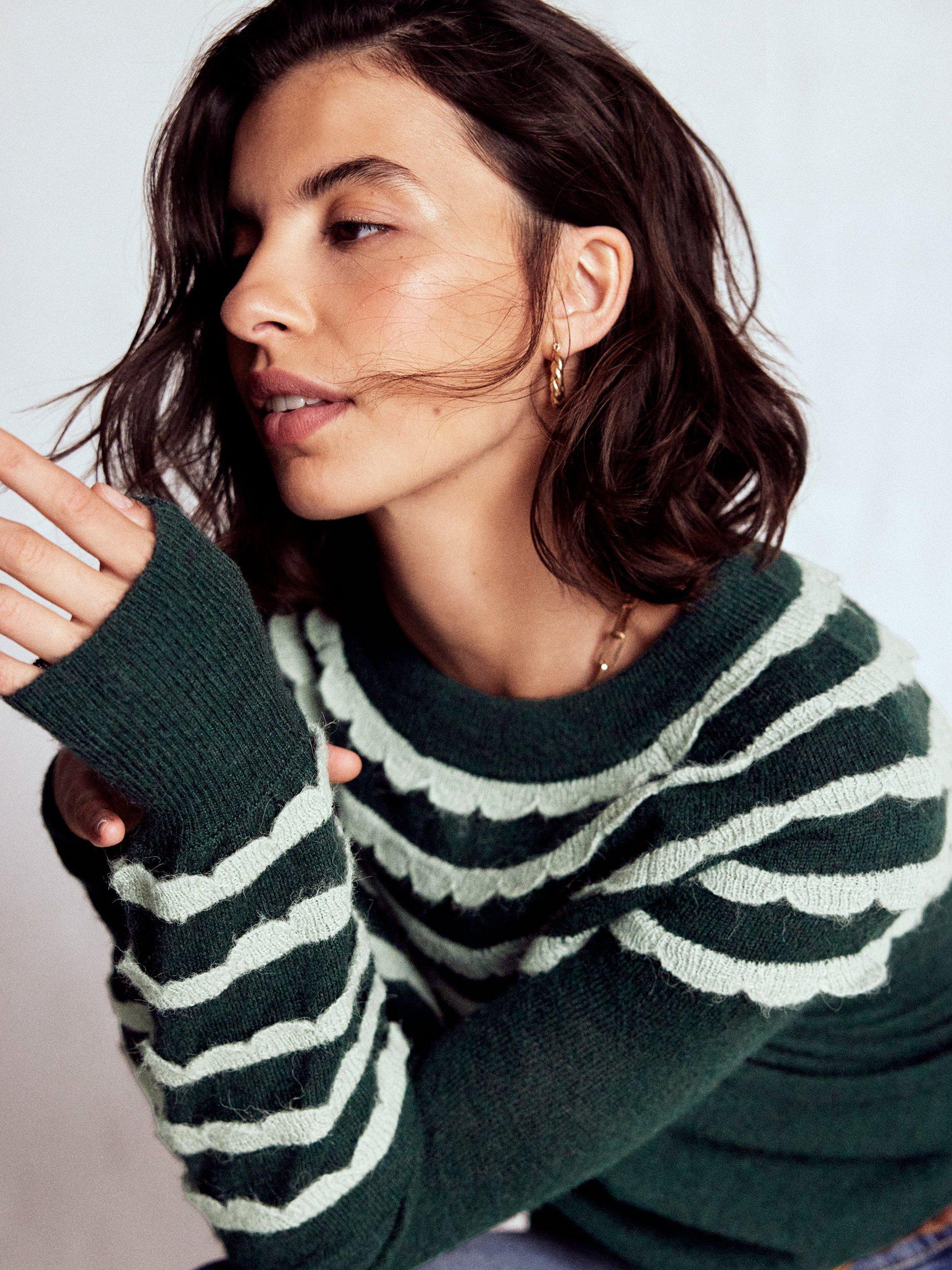 Product image 2 of 5, which shows Boden Alice Raglan Fluffy Jumper, Botanical Garden, XS