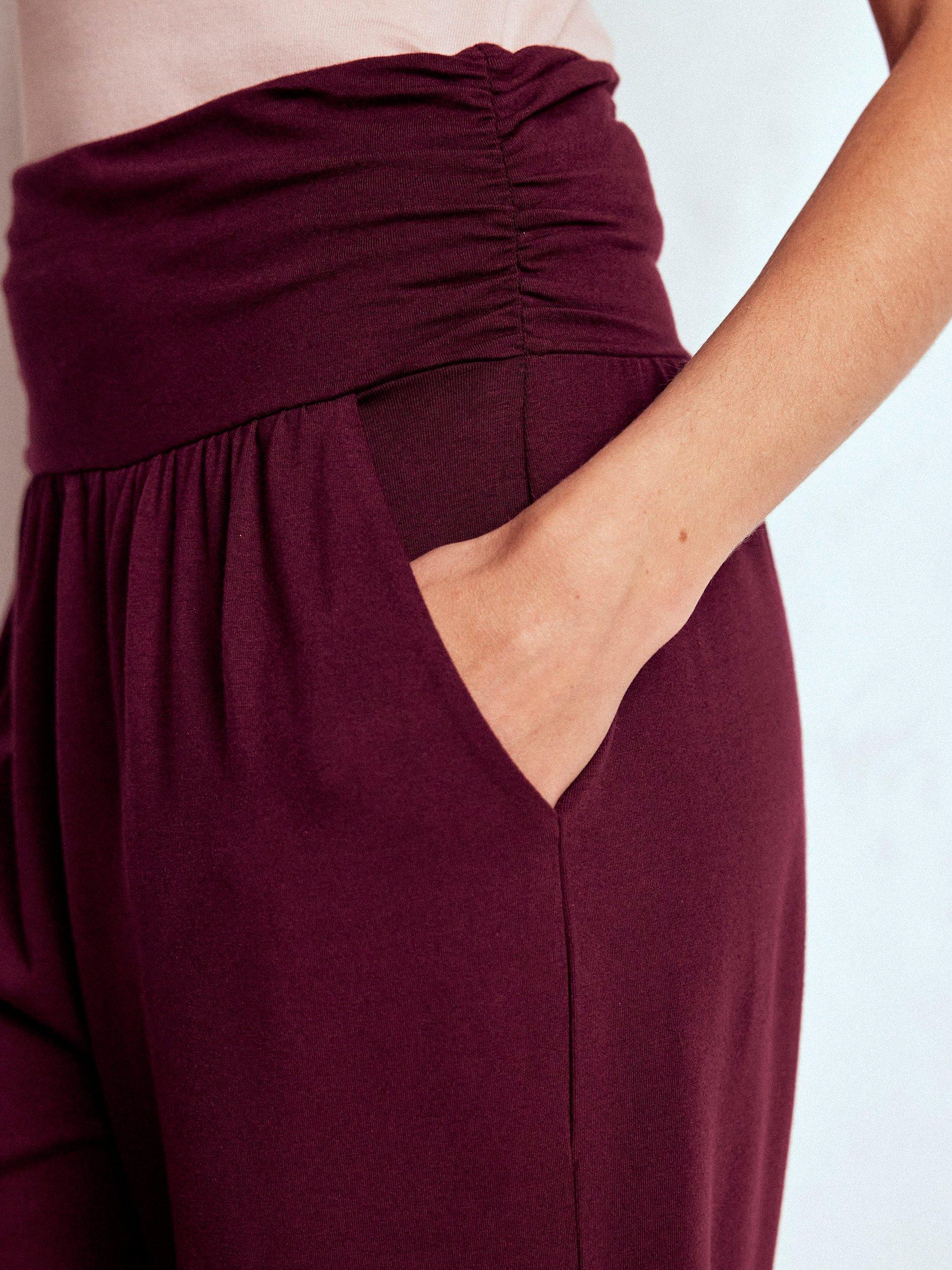 Product image 3 of 5, which shows Boden Hareem Joggers, Maroon Banner, 8