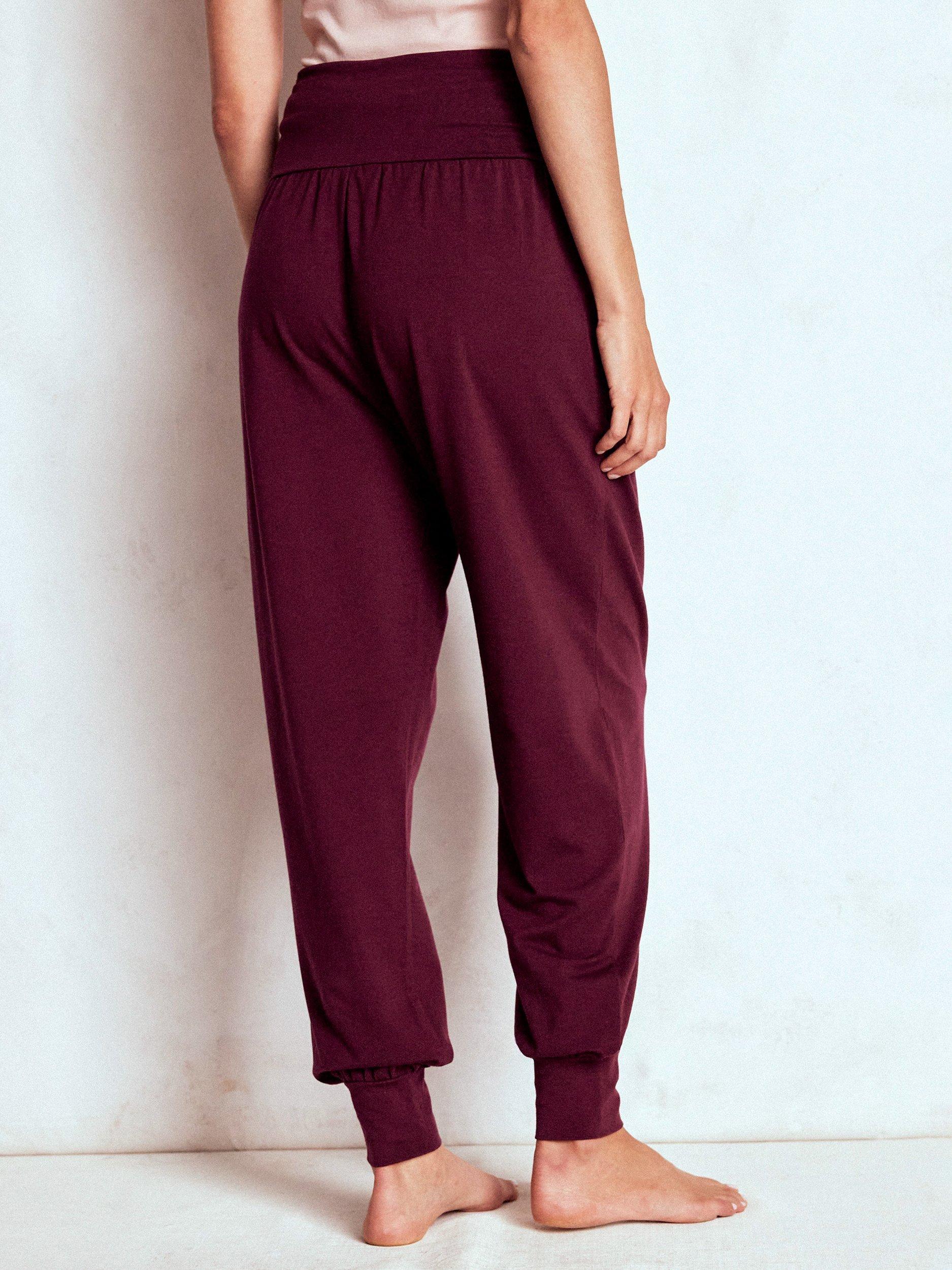 Product image 4 of 5, which shows Boden Hareem Joggers, Maroon Banner, 8