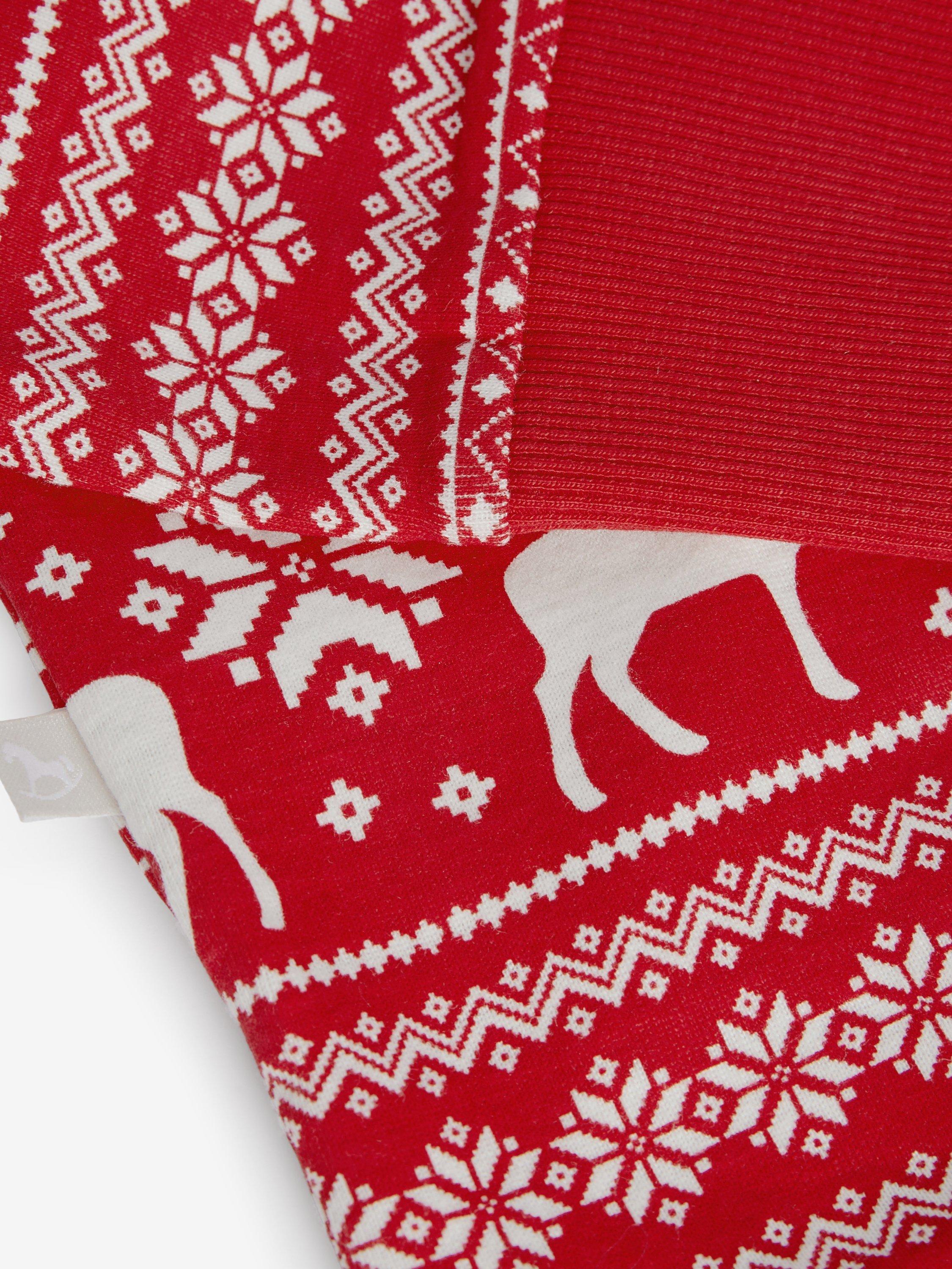Product image 4 of 11, which shows The Little Tailor Baby & Kids Christmas Fair Isle Sleepsuit, Red, 0-3 months