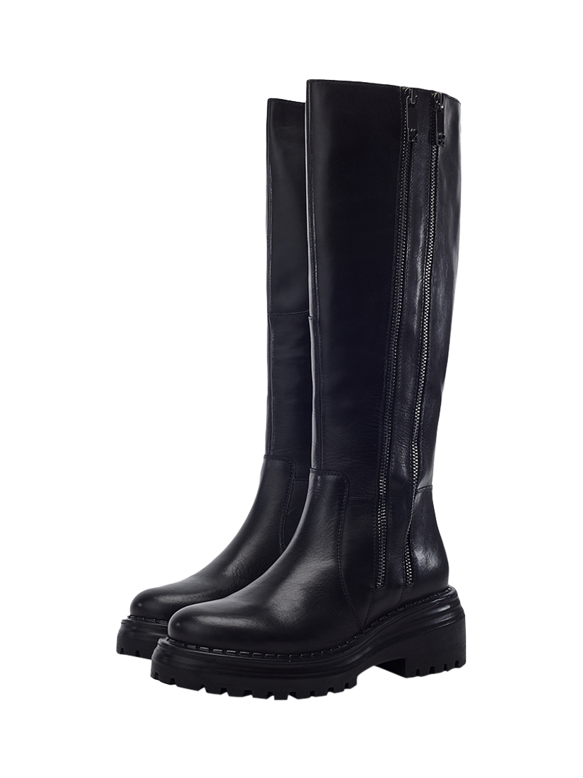 Product image 2 of 4, which shows Moda in Pelle Camilio Knee High Leather Boots, Black, 3