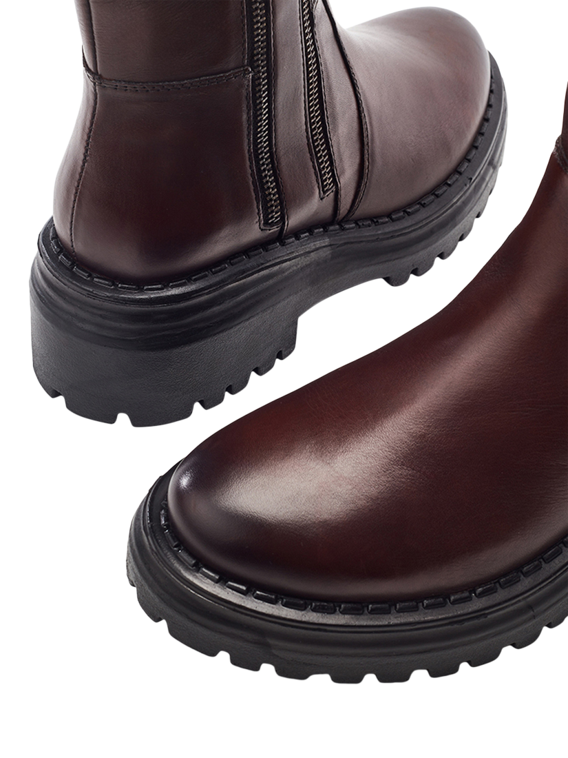 Product image 3 of 4, which shows Moda in Pelle Camilio Knee High Leather Boots, Dark Brown, 3