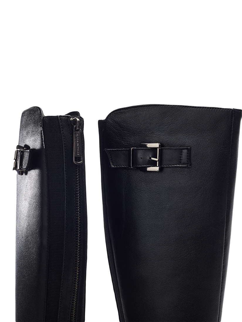 Product image 4 of 4, which shows Moda in Pelle Sansho Leather Riding Boots, Navy, 3