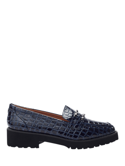 Moda in Pelle Egoma Leather Loafers, Navy