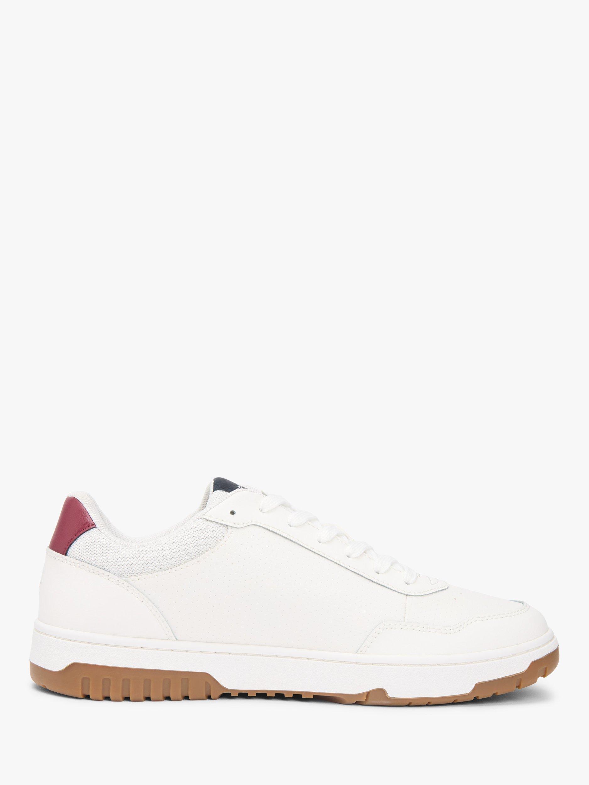 Product image 1 of 7, which shows Tommy Hilfiger Leather Blend Lightweight Basketball Trainers, White/Multi, EU40