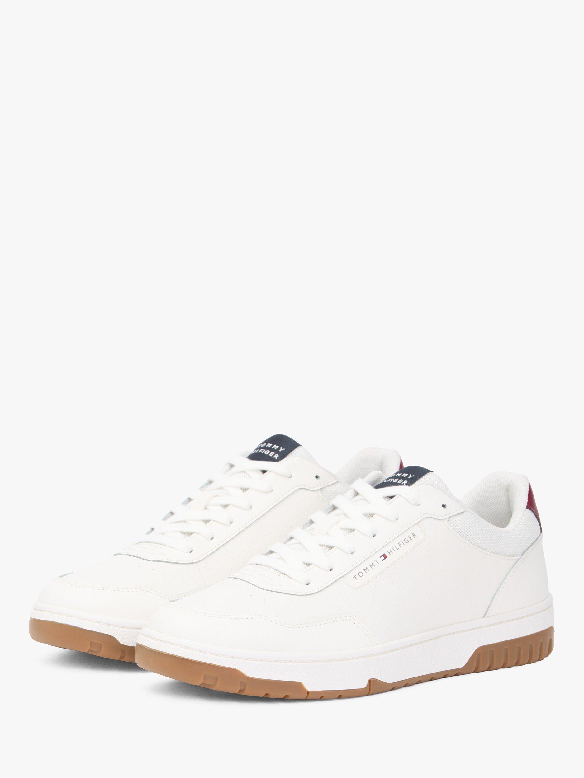 Product image 2 of 7, which shows Tommy Hilfiger Leather Blend Lightweight Basketball Trainers, White/Multi, EU40