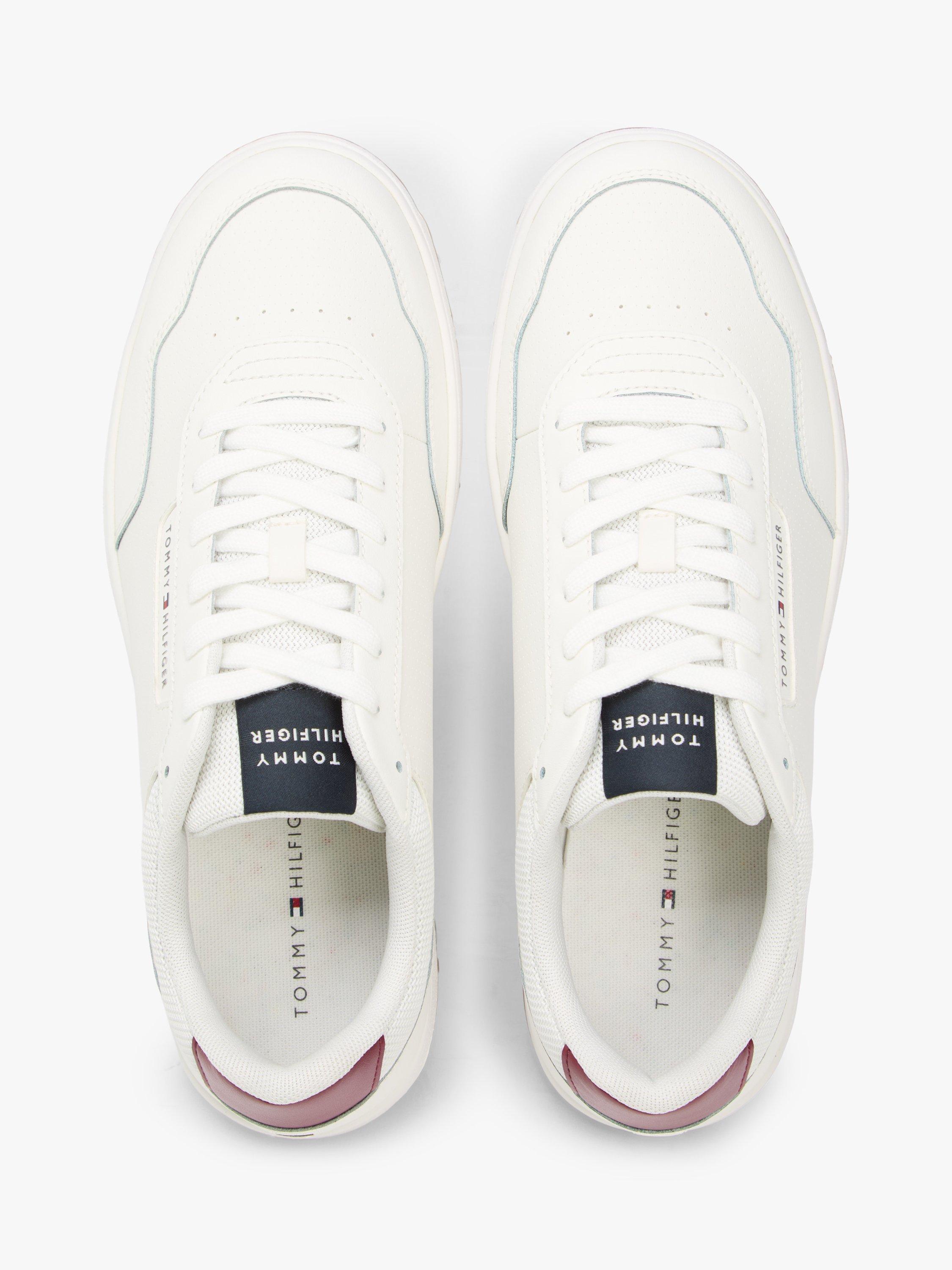 Product image 3 of 7, which shows Tommy Hilfiger Leather Blend Lightweight Basketball Trainers, White/Multi, EU40