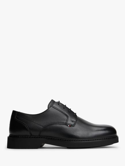 Tommy Hilfiger Leather Ultra Lightweight Derby Shoes, Black, Black