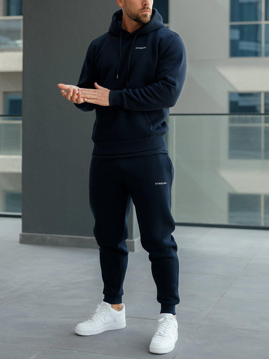 Product image 3 of 7, which shows Gym King Men's Cotton Blend Joggers, Navy, S