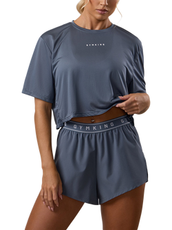 Gym King Women's Crop Fitness T-Shirt - view 2, Storm Blue
