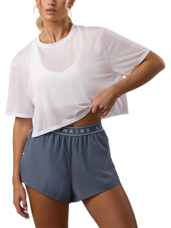 Gym King Women's Crop Fitness T-Shirt, White