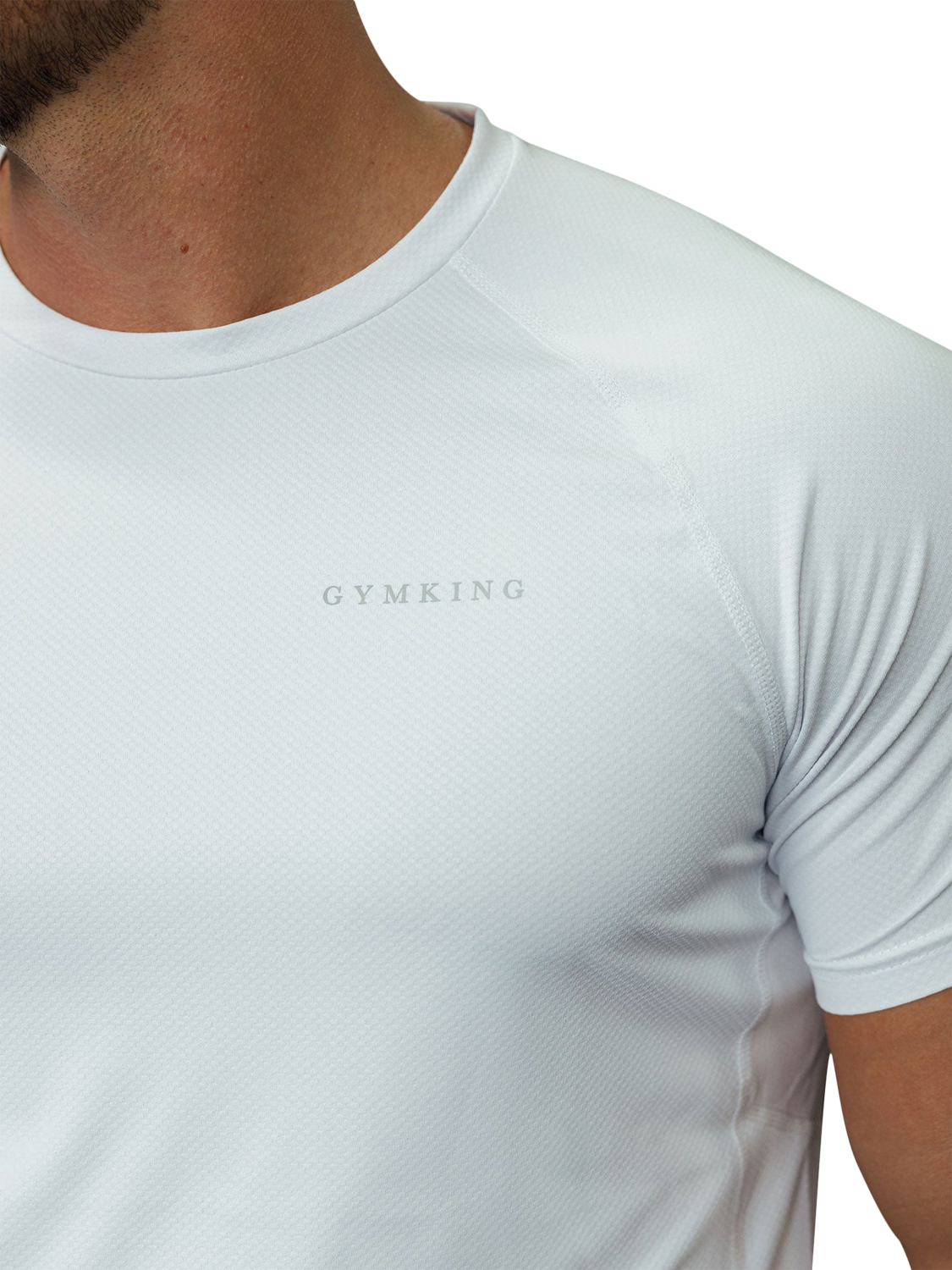 Product image 5 of 11, which shows Gym King Men's Performance T-Shirt, White, XXL