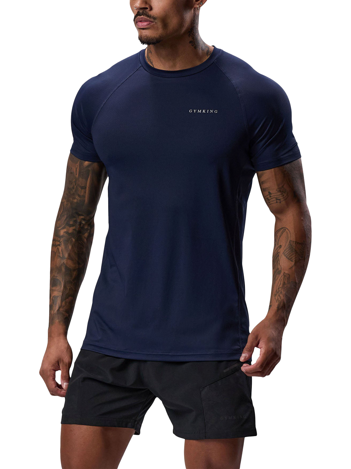 Product image 1 of 11, which shows Gym King Men's Performance T-Shirt, Navy, XS