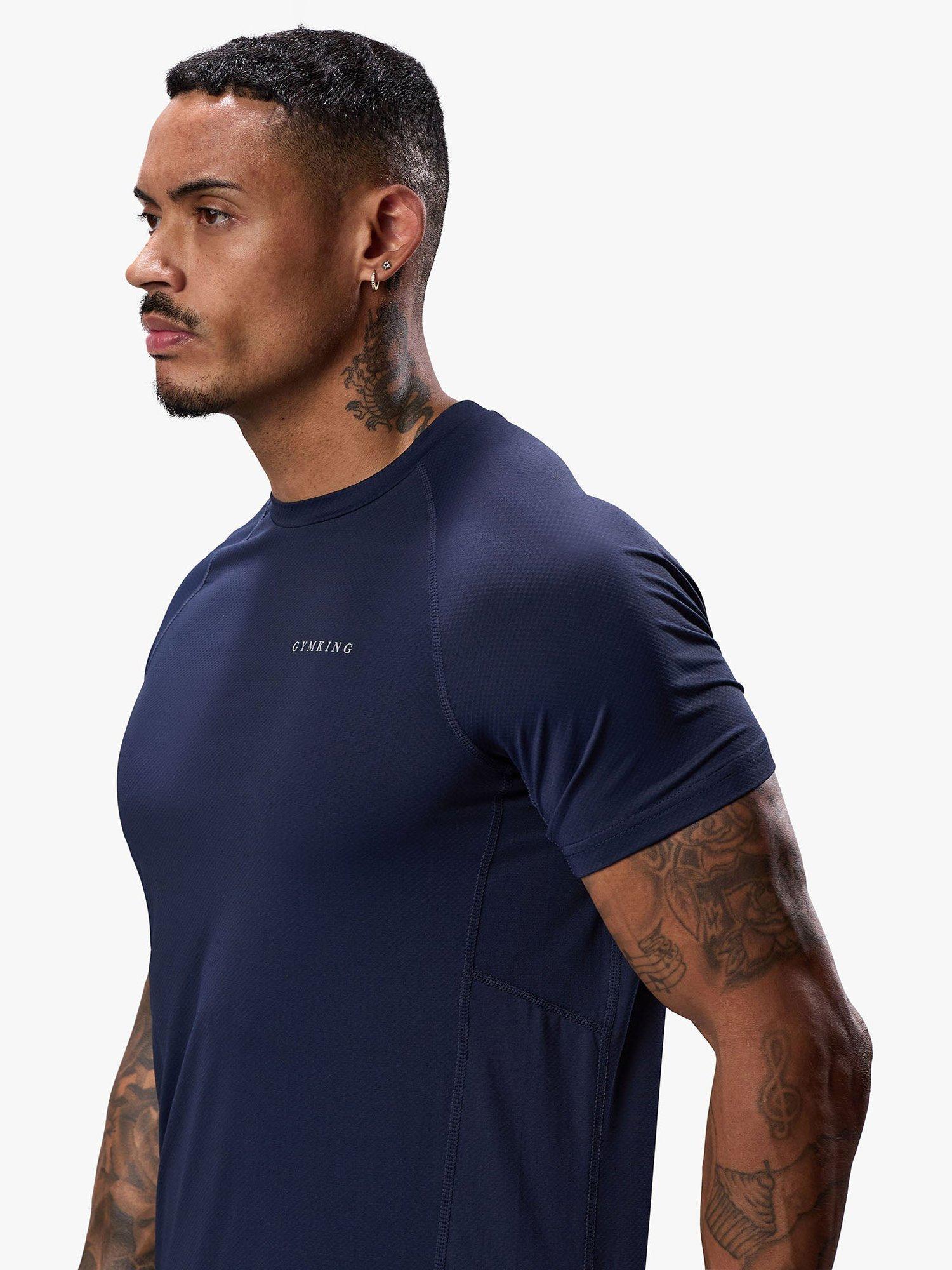 Product image 11 of 11, which shows Gym King Men's Performance T-Shirt, Navy, XS