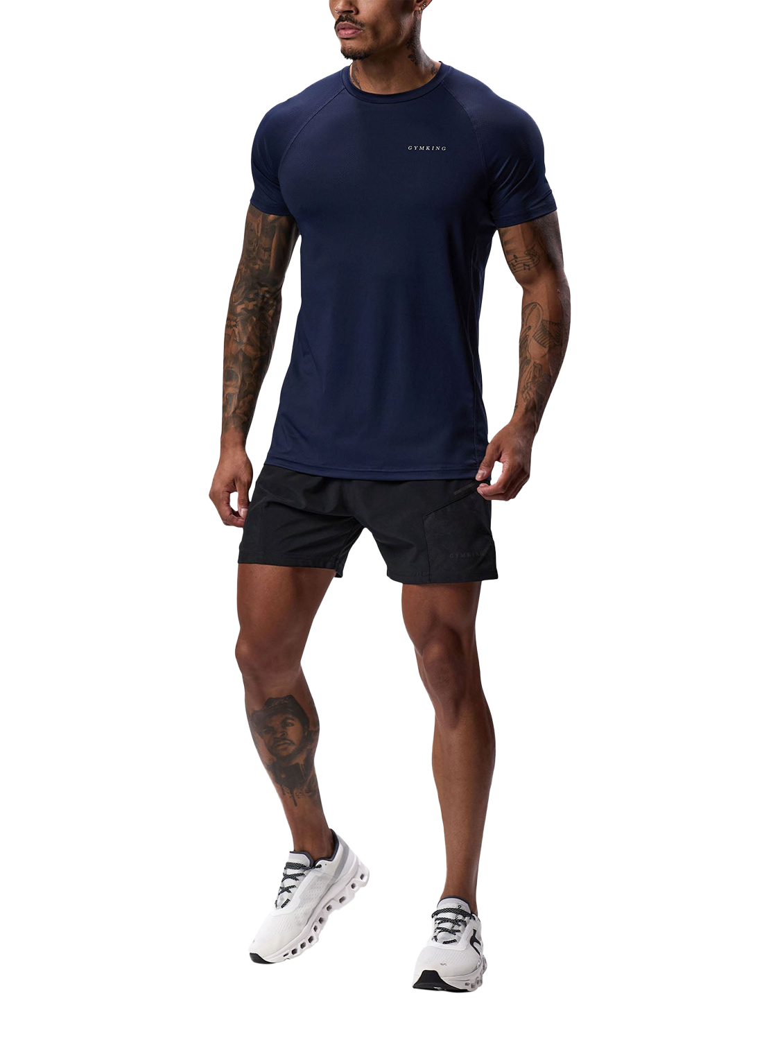 Product image 2 of 11, which shows Gym King Men's Performance T-Shirt, Navy, XS