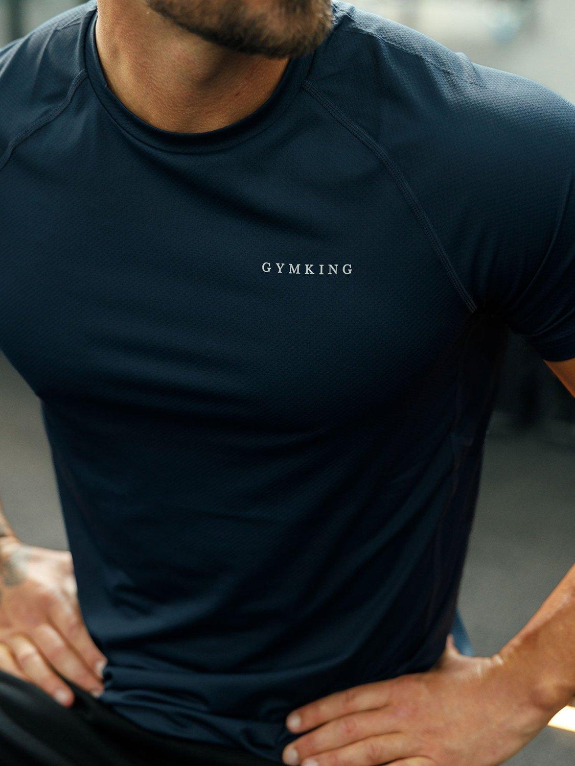 Product image 4 of 11, which shows Gym King Men's Performance T-Shirt, Navy, XS