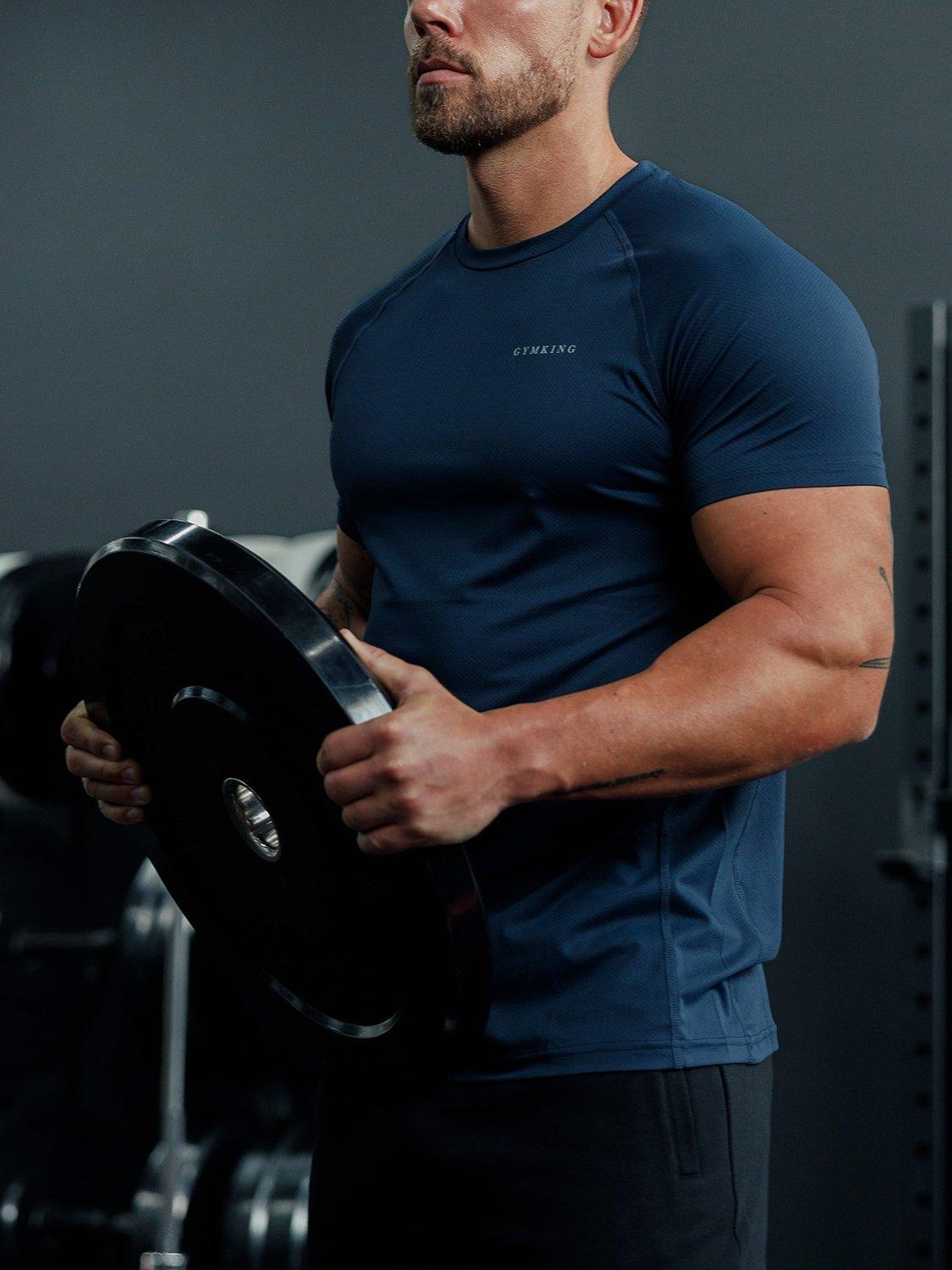 Product image 5 of 11, which shows Gym King Men's Performance T-Shirt, Navy, XS