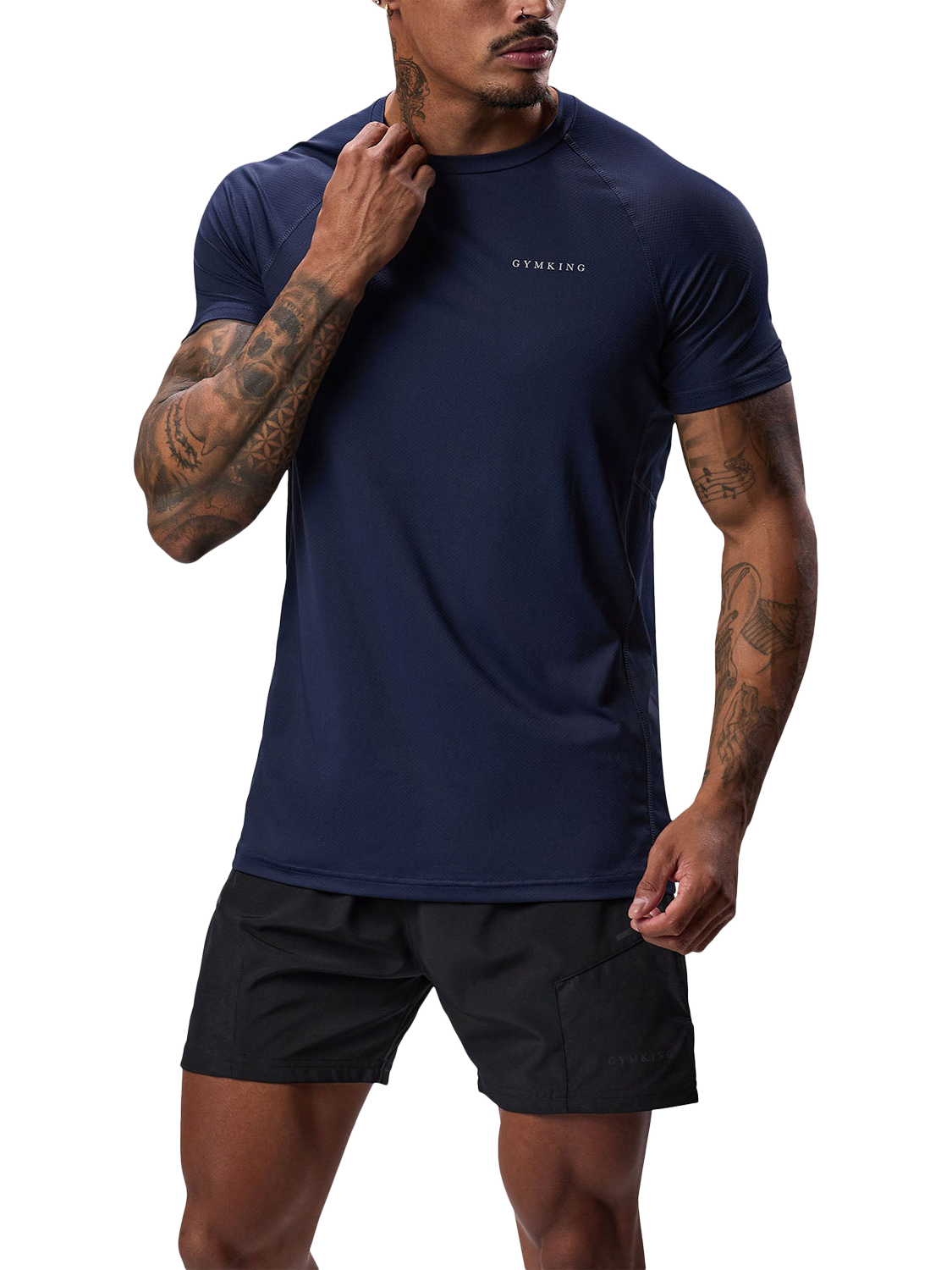 Product image 6 of 11, which shows Gym King Men's Performance T-Shirt, Navy, XS