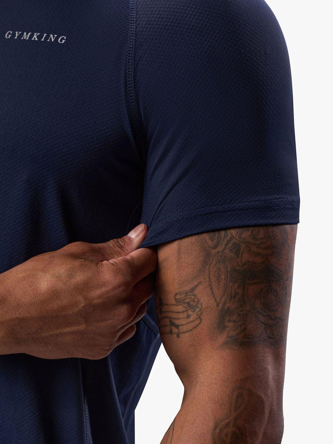 Product image 9 of 11, which shows Gym King Men's Performance T-Shirt, Navy, XS