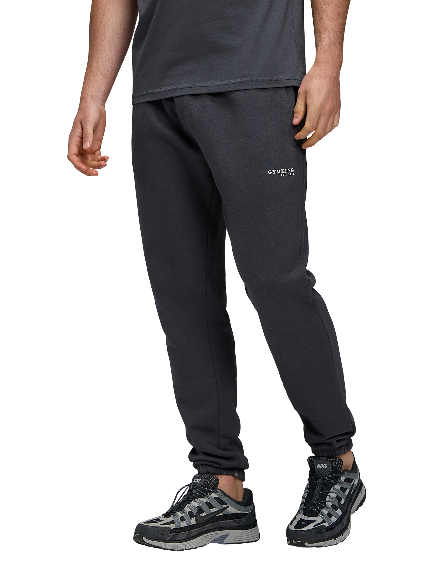 Product image 1 of 9, which shows Gym King Cotton Rich Established Joggers, Grey, XS