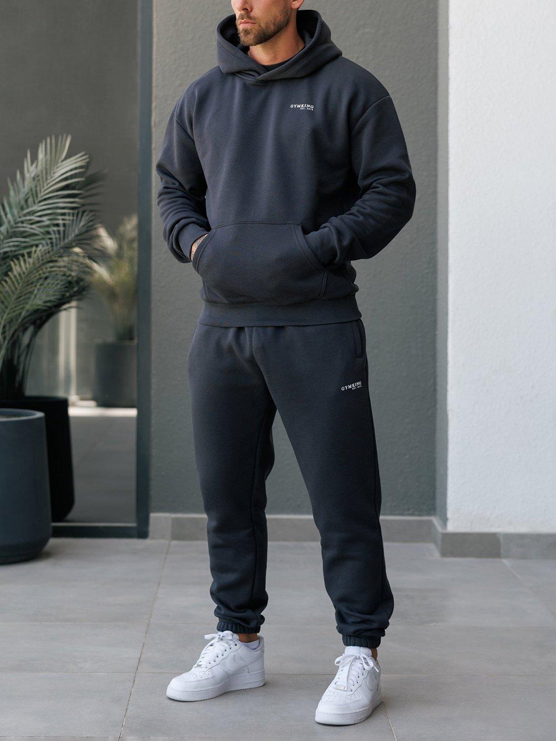 Product image 4 of 9, which shows Gym King Cotton Rich Established Joggers, Grey, XS