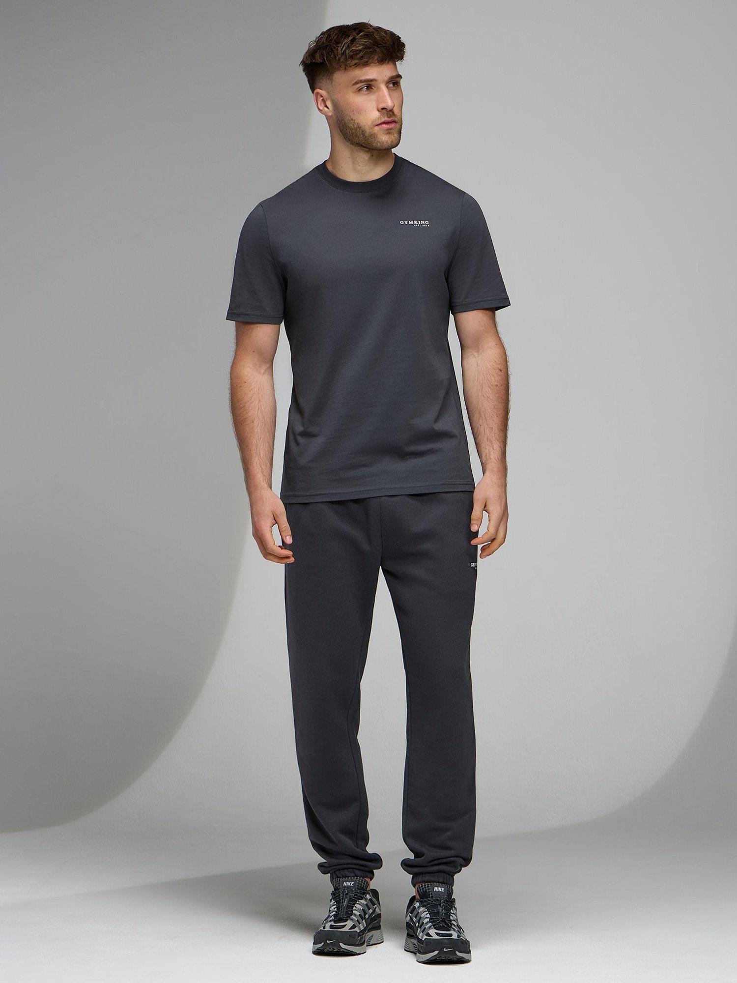 Product image 9 of 9, which shows Gym King Cotton Rich Established Joggers, Grey, XS