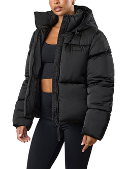 Gym King Women's Hooded Cropped Padded Jacket - view 2, Hi-shine Black