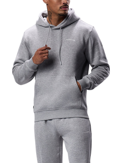 Gym King Cotton Blend Linear Hoodie, Grey Marl, Grey Marl