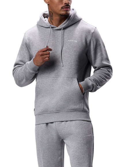 Gym King Cotton Blend Linear Hoodie, Grey Marl, Grey Marl