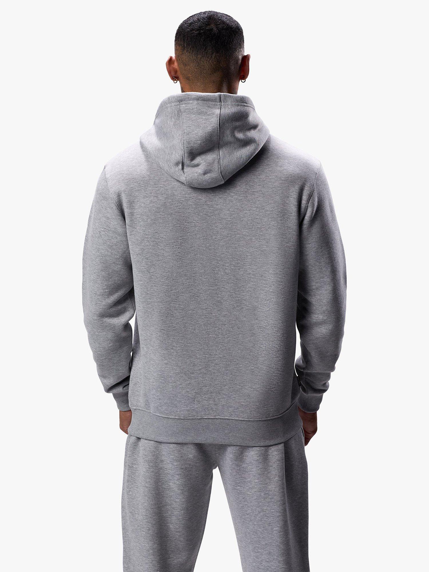 Product image 9 of 11, which shows Gym King Cotton Blend Linear Hoodie, Grey Marl, XL