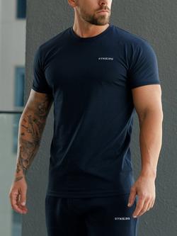 Gym King Cotton Rich Fundamental Muscle Fit T-Shirt - view 2, Navy