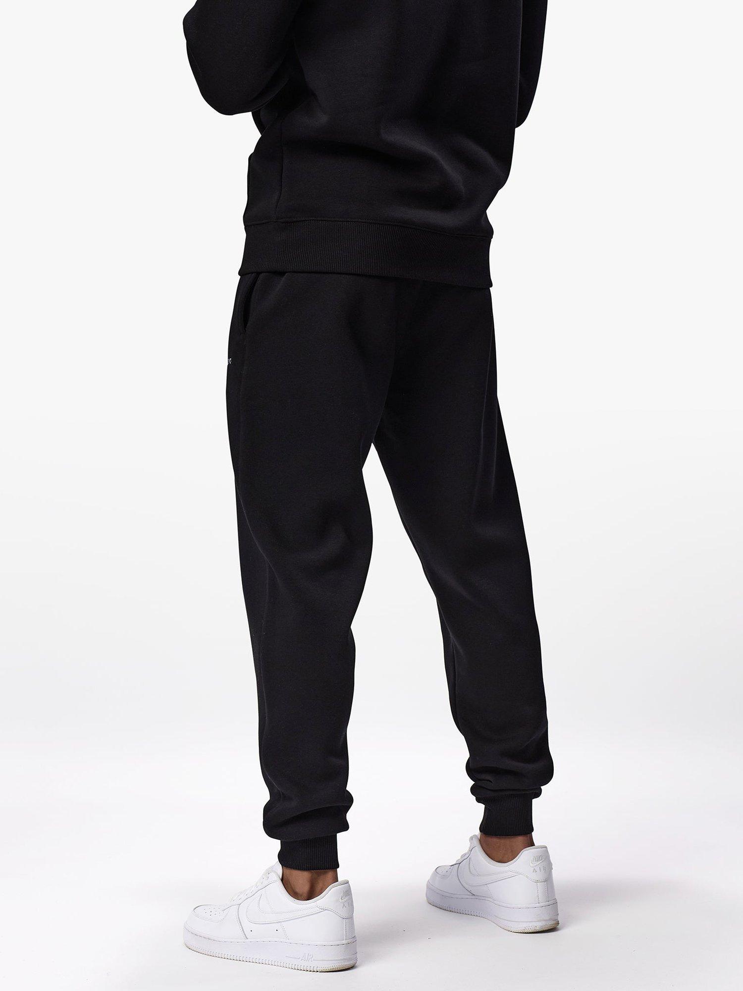 Product image 8 of 10, which shows Gym King Cotton Rich Linear Drawstring Joggers, Black, S