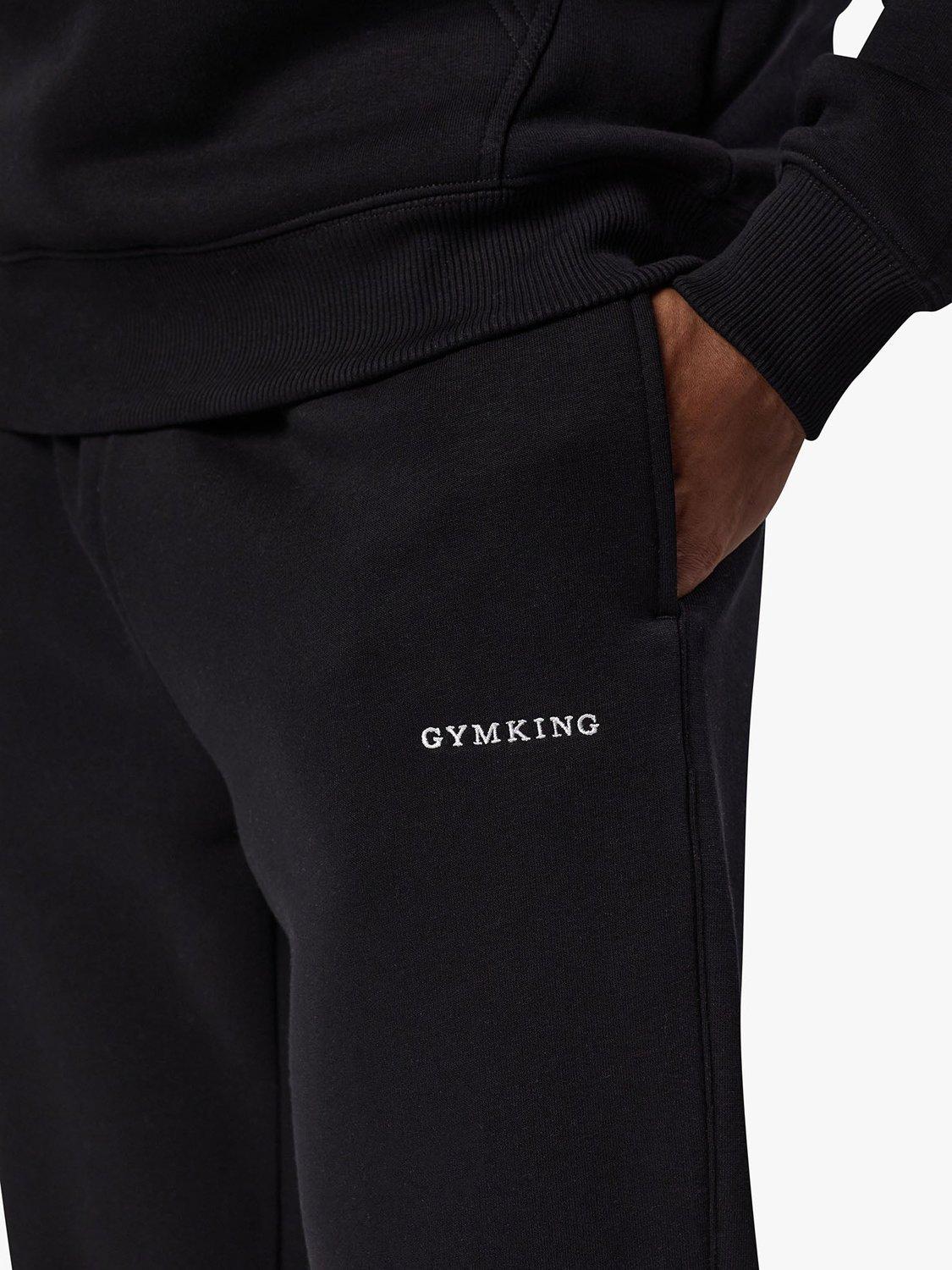 Product image 9 of 10, which shows Gym King Cotton Rich Linear Drawstring Joggers, Black, S