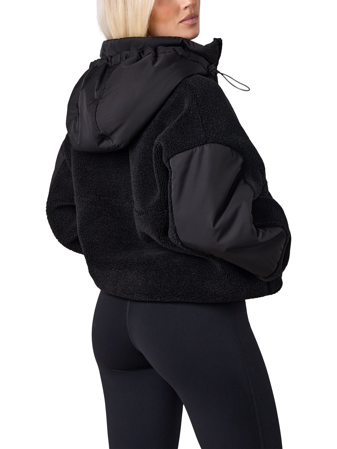 Product image 4 of 10, which shows Gym King Women's Hooded Borg Jacket, Black, 6