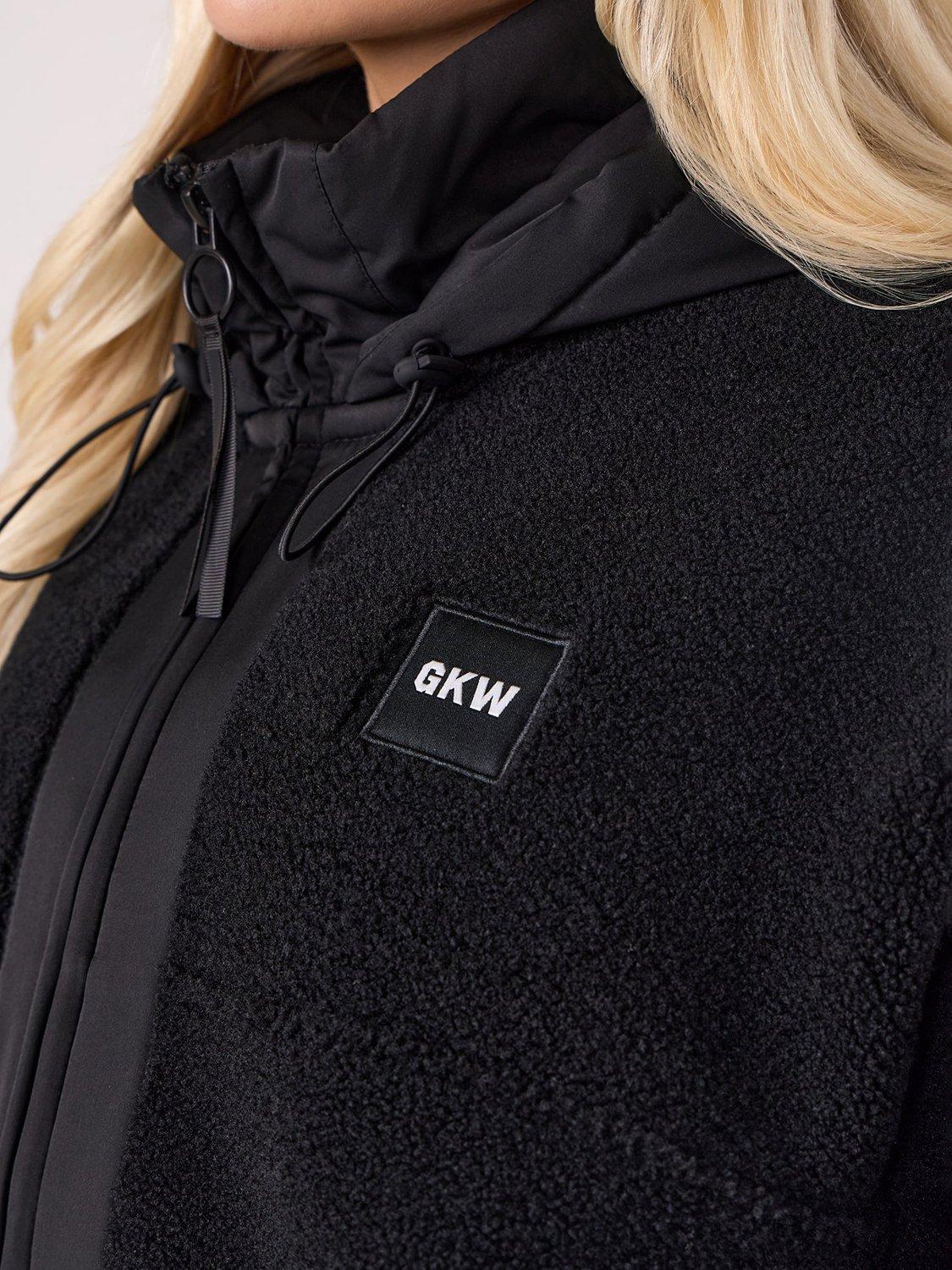 Product image 7 of 10, which shows Gym King Women's Hooded Borg Jacket, Black, 6