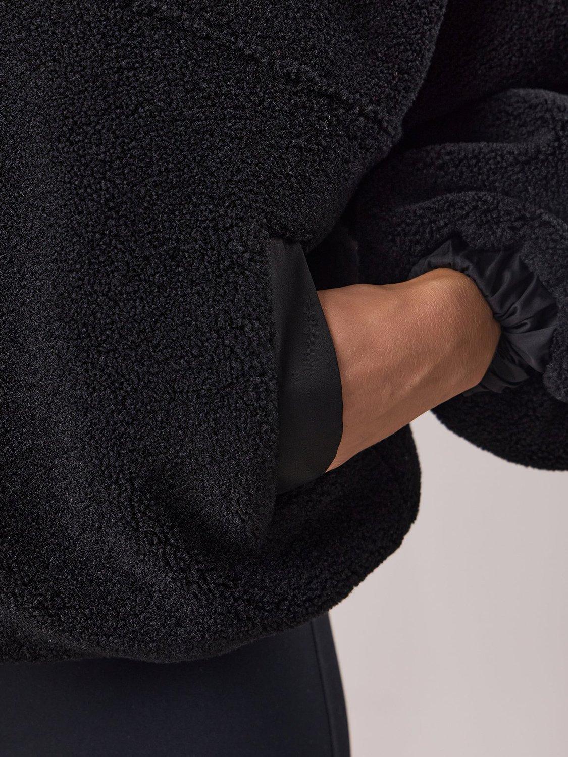 Product image 8 of 10, which shows Gym King Women's Hooded Borg Jacket, Black, 6